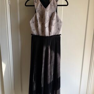 NWT: Nomad by Morgan Carter Black and Pink Geometric Midi Dress